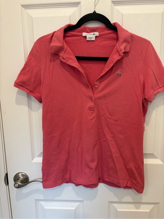 Lacoste Tops - Lacoste Coral Pink Short-Sleeve Polo Top #1014
